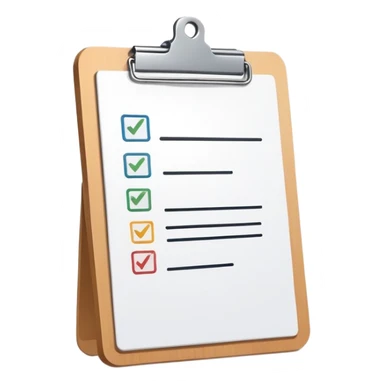 minimalist clipboard with a single checkmark sticker