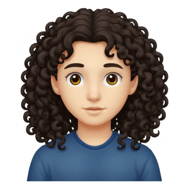 teen with curly long dark hair sticker