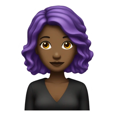 Fille noir avec des cheveux noir, une robe violette et une fleur violette dans les cheveux sticker