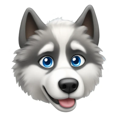 Wooly husky with blue eyes sticker