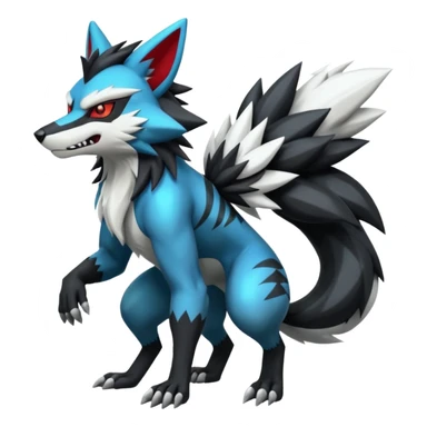 Shiny furry cool Zeraora-Zoroark-Obstagoon-fusion sticker