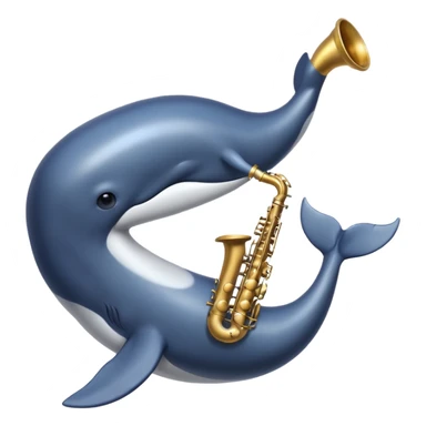 a whale playing saxophone sticker