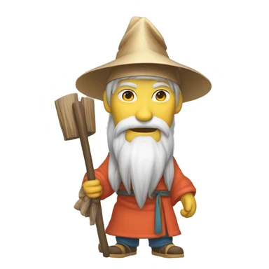 Lu Ban is a legendary figure in Chinese mythology, depicted as a clever craftsman often wearing wide robes, a broad-brimmed hat, and carrying woodworking tools. 🛠️🎩👕 sticker