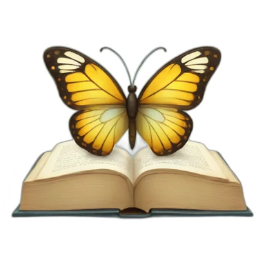 livre avec papillon sticker