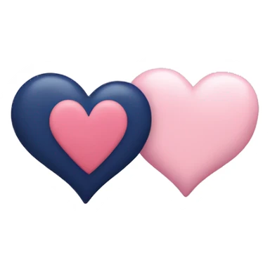 A navy heart and a lightpink heart sticker
