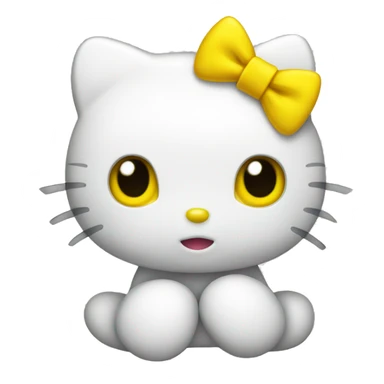 Hello kitty with a yellow bow sticker