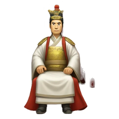 Han dynasty emperor on a throne sticker