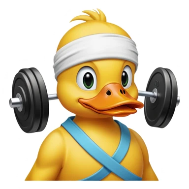 Duck at the gym  sticker