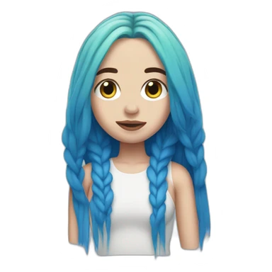 Billie Eilish blue hair sticker