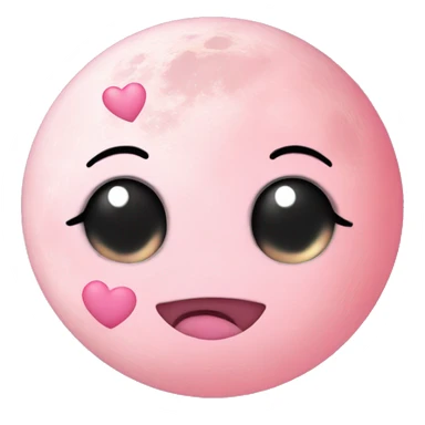 Baby pink moon with heart  sticker