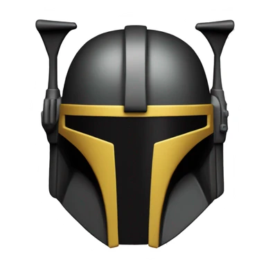 Mandalorian helmet black and yellow with antenna sticker