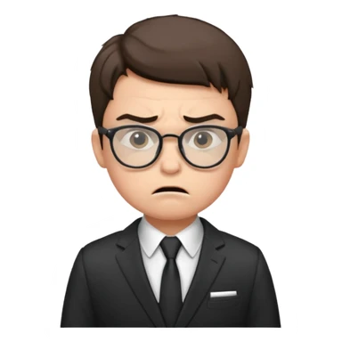 aggressive boy with glasses in suit sticker