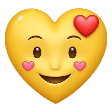 yellow emoji face holding a heart and hes so happy sticker