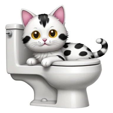 cat on toilet sticker