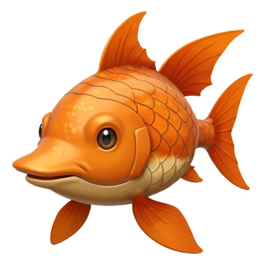 Solaran Magikarp - Ground type Hardier than regular Magikarp, longer and thinner, adapted to survive in shallow desert pools and temporary rain puddles of the badlands. muddy brown-orange fish. long whiskers. pokemon art style. sticker