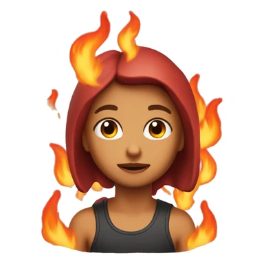 brat summer heart with fire sticker