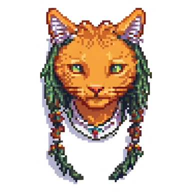 orange cat with dreads sticker