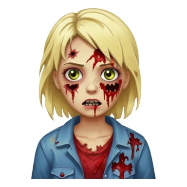 girl zombie with blonde hair sticker