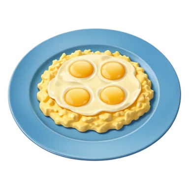 plate of scrambled eggs, minimal, simple, clear, vibrant yellow sticker