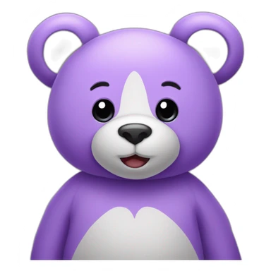 Un nounours qui tien un coeur violet très claire sticker