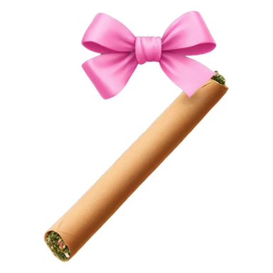 rolled cbd blunt add pink bow sticker