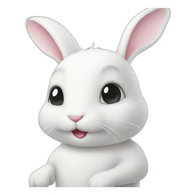 white rabbit at a sunny beach sticker