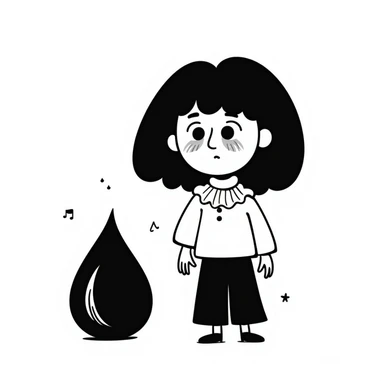 A cute fairytale character crying sticker