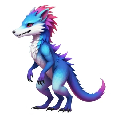 Exotic colorful badass elegant wild beautiful natural cute badass epic anthro modern furry sergal-vernid-creature, full body, colors-gradient pretty hair, aesthetic, art by LiLaiRa, art by art by Falvie sticker