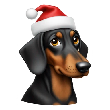 Dackel mit weihnachtsmütze sticker