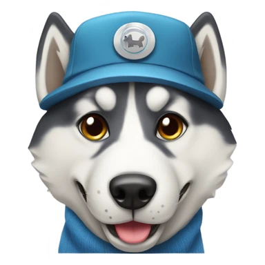 Husky wearing hat sticker