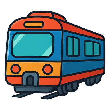 a subway train in vibrant toon style sticker
