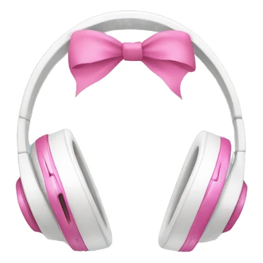 white headphones with pink bows on the sid sticker