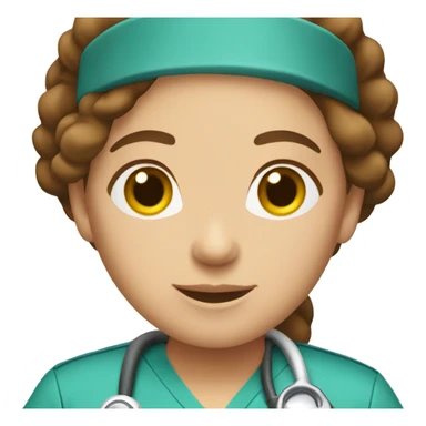 Brown haired nurse  sticker