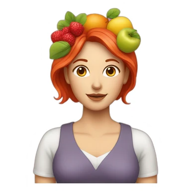 white-red-haired-woman-with-fruit-bouquet sticker