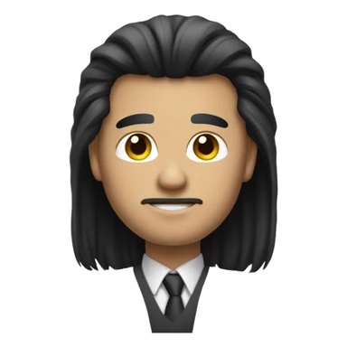 businessman black fluffy straight hair sticker