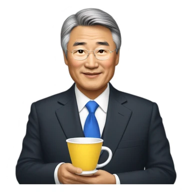 Almazbek Atambaev Kyrgyzstan prezident with cup sticker