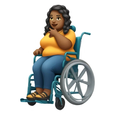 Cool and spunky fat curvy girl in wheelchair sticker
