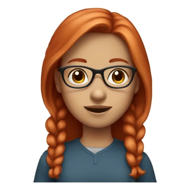 Girl with red hair, glases and blue eyes  sticker