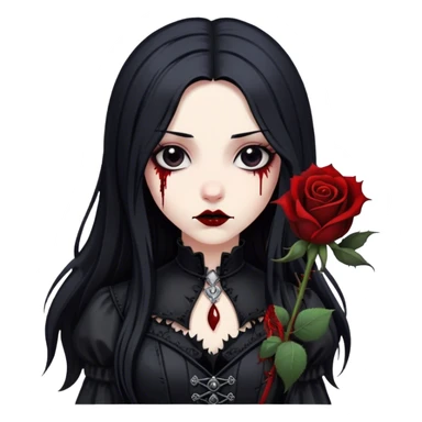 Bloody black rose anime gothic emo  beautiful gorgeous cool edgy cute lady  sticker