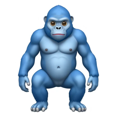 a blue gorilla with no legs sticker