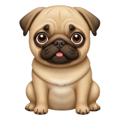 Dog pug summer sticker
