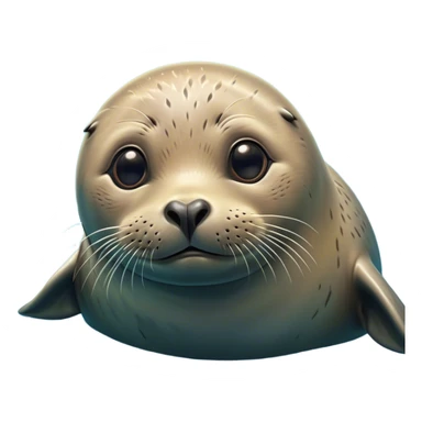 Cinematic Comical Seal Portrait Emoji, Head tilted dramatically with an exaggeratedly shocked expression, featuring a polished, streamlined body with wide, comically expressive eyes brimming with humorous disbelief, Simplified yet hilariously expressive features, highly detailed, glowing with a slightly sassy aquatic glow, high shine, dramatic yet playful, stylized with an air of quirky maritime attitude, soft glowing outline, capturing the essence of a meme-worthy seal that appears ready to side-eye its way into viral fame! sticker