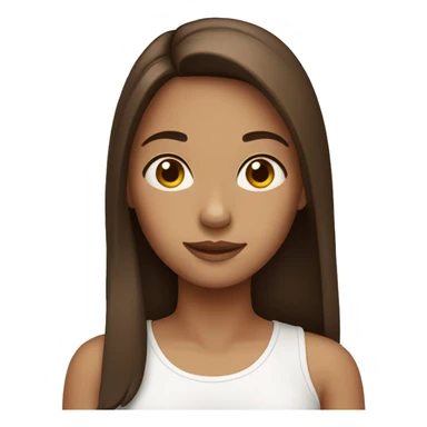 girl with straight brown hair sticker