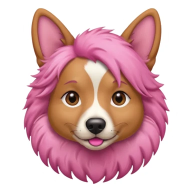 pink haired dog wearing earrings sticker