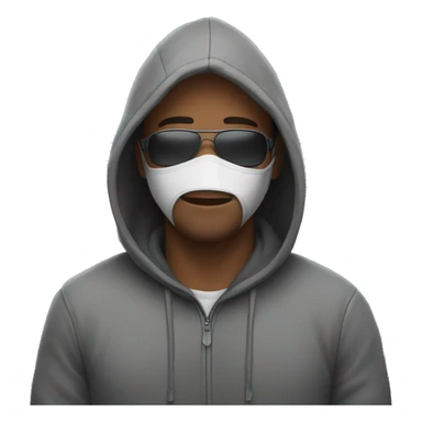 guy wearing a hoodie and a mask sticker