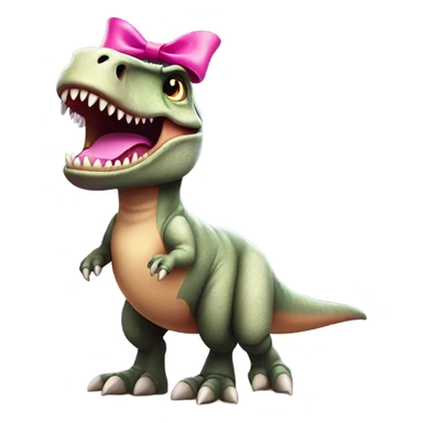 cute t. rex wearing a pink bow  sticker