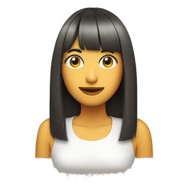 Chica con flequillo y pel medio cort sticker