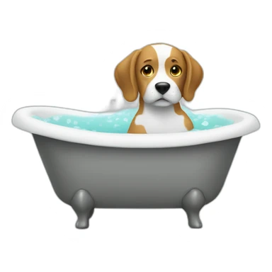 dog in bathtub sticker