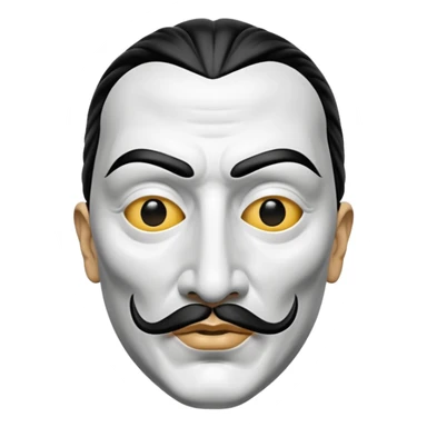 Money Heist, Dali mask (black-white), realistic sticker