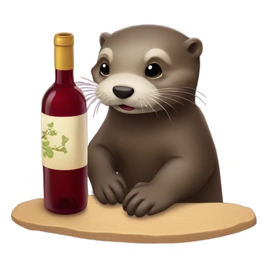Otter drinking wine sticker